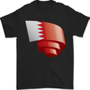 Curled Bahrain Flag Bahraini Day Football Mens T-Shirt 100% Cotton Black