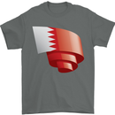 Curled Bahrain Flag Bahraini Day Football Mens T-Shirt 100% Cotton Charcoal