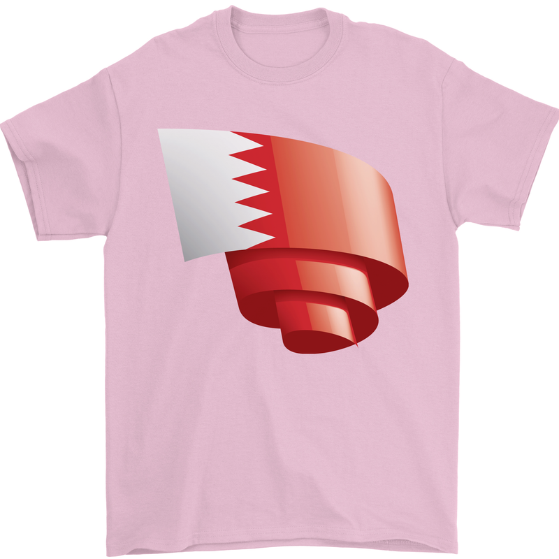 Curled Bahrain Flag Bahraini Day Football Mens T-Shirt 100% Cotton Light Pink