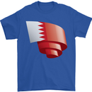 Curled Bahrain Flag Bahraini Day Football Mens T-Shirt 100% Cotton Royal Blue