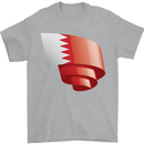 Curled Bahrain Flag Bahraini Day Football Mens T-Shirt 100% Cotton Sports Grey