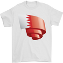 Curled Bahrain Flag Bahraini Day Football Mens T-Shirt 100% Cotton White