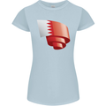 Curled Bahrain Flag Bahraini Day Football Womens Petite Cut T-Shirt Light Blue