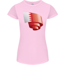 Curled Bahrain Flag Bahraini Day Football Womens Petite Cut T-Shirt Light Pink