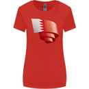 Curled Bahrain Flag Bahraini Day Football Womens Wider Cut T-Shirt Red
