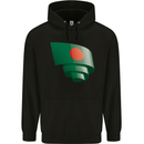 Curled Bangladesh Flag Bangladeshi Day Football Childrens Kids Hoodie Black