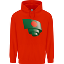 Curled Bangladesh Flag Bangladeshi Day Football Childrens Kids Hoodie Bright Red
