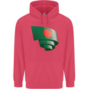 Curled Bangladesh Flag Bangladeshi Day Football Childrens Kids Hoodie Heliconia