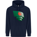 Curled Bangladesh Flag Bangladeshi Day Football Childrens Kids Hoodie Navy Blue