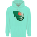 Curled Bangladesh Flag Bangladeshi Day Football Childrens Kids Hoodie Peppermint