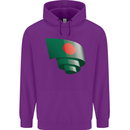 Curled Bangladesh Flag Bangladeshi Day Football Childrens Kids Hoodie Purple