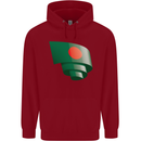 Curled Bangladesh Flag Bangladeshi Day Football Childrens Kids Hoodie Red