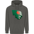 Curled Bangladesh Flag Bangladeshi Day Football Childrens Kids Hoodie Storm Grey
