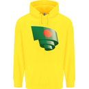 Curled Bangladesh Flag Bangladeshi Day Football Childrens Kids Hoodie Yellow