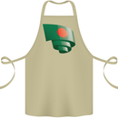 Curled Bangladesh Flag Bangladeshi Day Football Cotton Apron 100% Organic Khaki
