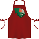 Curled Bangladesh Flag Bangladeshi Day Football Cotton Apron 100% Organic Maroon