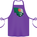 Curled Bangladesh Flag Bangladeshi Day Football Cotton Apron 100% Organic Purple