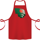 Curled Bangladesh Flag Bangladeshi Day Football Cotton Apron 100% Organic Red