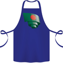 Curled Bangladesh Flag Bangladeshi Day Football Cotton Apron 100% Organic Royal Blue