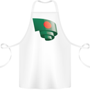 Curled Bangladesh Flag Bangladeshi Day Football Cotton Apron 100% Organic White