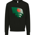 Curled Bangladesh Flag Bangladeshi Day Football Kids Sweatshirt Jumper Black