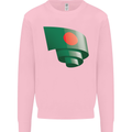 Curled Bangladesh Flag Bangladeshi Day Football Kids Sweatshirt Jumper Light Pink