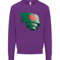 Curled Bangladesh Flag Bangladeshi Day Football Kids Sweatshirt Jumper Purple