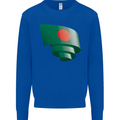 Curled Bangladesh Flag Bangladeshi Day Football Kids Sweatshirt Jumper Royal Blue