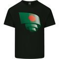 Curled Bangladesh Flag Bangladeshi Day Football Kids T-Shirt Childrens Black