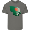 Curled Bangladesh Flag Bangladeshi Day Football Kids T-Shirt Childrens Charcoal