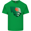 Curled Bangladesh Flag Bangladeshi Day Football Kids T-Shirt Childrens Irish Green