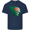 Curled Bangladesh Flag Bangladeshi Day Football Kids T-Shirt Childrens Navy Blue