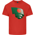 Curled Bangladesh Flag Bangladeshi Day Football Kids T-Shirt Childrens Red