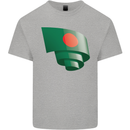 Curled Bangladesh Flag Bangladeshi Day Football Kids T-Shirt Childrens Sports Grey