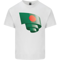 Curled Bangladesh Flag Bangladeshi Day Football Kids T-Shirt Childrens White