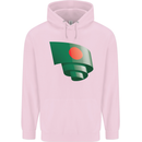 Curled Bangladesh Flag Bangladeshi Day Football Mens 80% Cotton Hoodie Light Pink