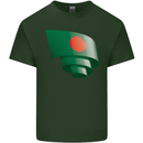 Curled Bangladesh Flag Bangladeshi Day Football Mens Cotton T-Shirt Tee Top Forest Green