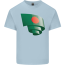 Curled Bangladesh Flag Bangladeshi Day Football Mens Cotton T-Shirt Tee Top Light Blue