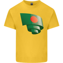 Curled Bangladesh Flag Bangladeshi Day Football Mens Cotton T-Shirt Tee Top Yellow