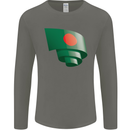 Curled Bangladesh Flag Bangladeshi Day Football Mens Long Sleeve T-Shirt Charcoal