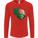 Curled Bangladesh Flag Bangladeshi Day Football Mens Long Sleeve T-Shirt Red
