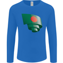 Curled Bangladesh Flag Bangladeshi Day Football Mens Long Sleeve T-Shirt Royal Blue