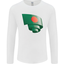 Curled Bangladesh Flag Bangladeshi Day Football Mens Long Sleeve T-Shirt White