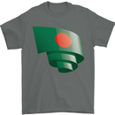 Curled Bangladesh Flag Bangladeshi Day Football Mens T-Shirt 100% Cotton Charcoal