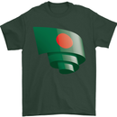 Curled Bangladesh Flag Bangladeshi Day Football Mens T-Shirt 100% Cotton Forest Green