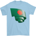 Curled Bangladesh Flag Bangladeshi Day Football Mens T-Shirt 100% Cotton Light Blue