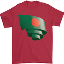 Curled Bangladesh Flag Bangladeshi Day Football Mens T-Shirt 100% Cotton Red
