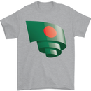 Curled Bangladesh Flag Bangladeshi Day Football Mens T-Shirt 100% Cotton Sports Grey