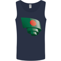 Curled Bangladesh Flag Bangladeshi Day Football Mens Vest Tank Top Navy Blue