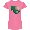 Curled Bangladesh Flag Bangladeshi Day Football Womens Petite Cut T-Shirt Azalea